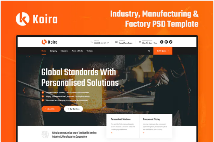 Koira - Factory and Manufacturing PSD Template