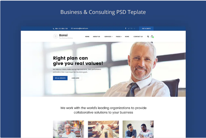 Bonsi - Business & Consulting PSD Template