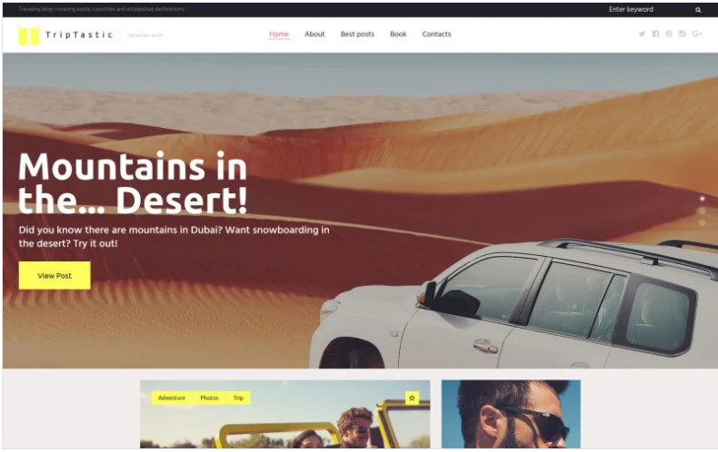 TripTastic - Travel Blog WordPress Theme