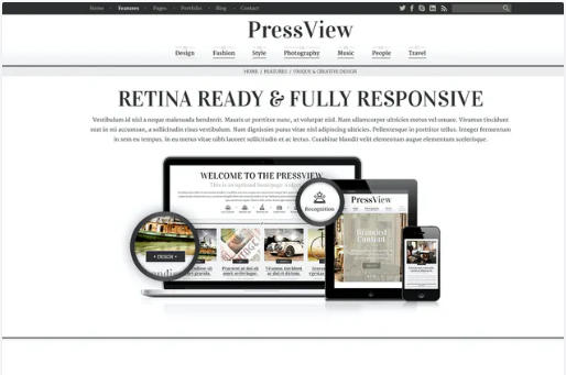 PressView PSD Template