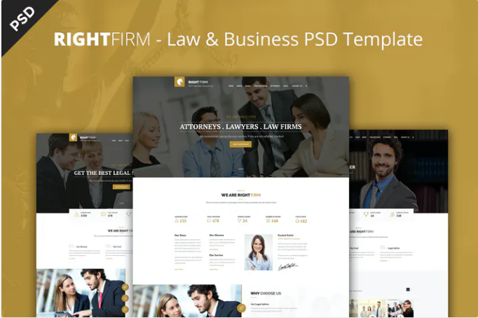 RIGHTFIRM - Law & Business PSD Template