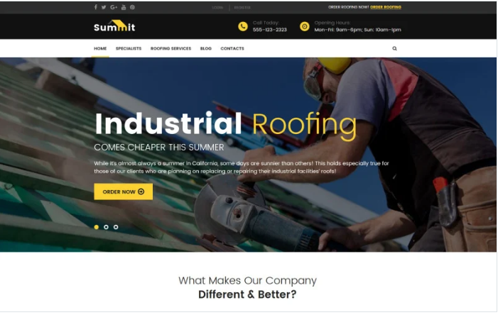 Summit - Roofing Responsive WordPress Theme