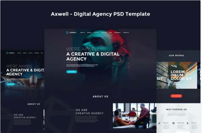 Axwell - Digital Agency PSD Template