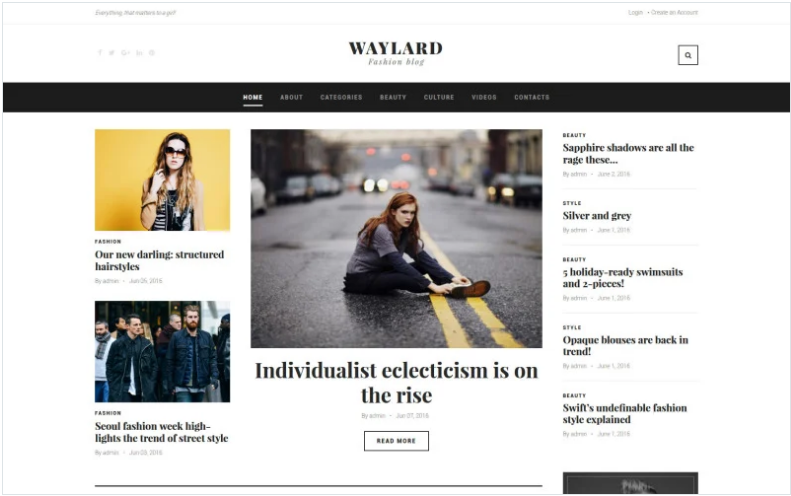 Waylard - Fashion Blog & Magazine WordPress Theme