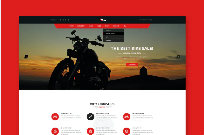 Motorcycles & Riders PSD Template