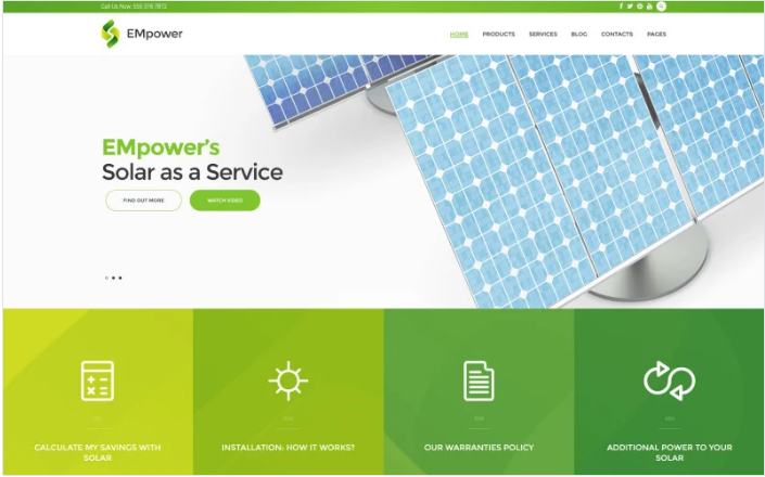 EMpower - Solar & Renewable Energy WordPress Theme