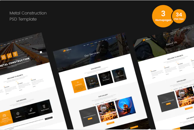 Metal Construction PSD Template