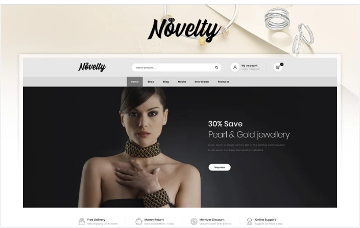 Novelty - Jewelry Store WooCommerce Theme