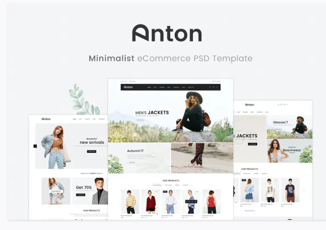Anton Minimalist - Ecommerce PSD Template