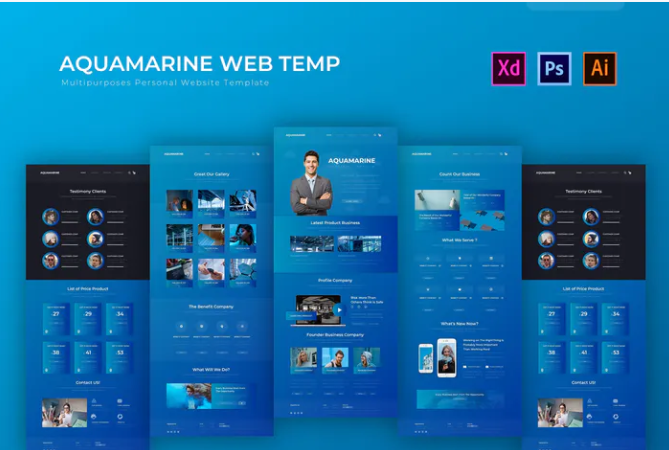 Aquamarine | PSD Web Template