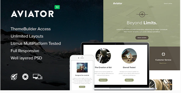 Aviator - Responsive Email + Themebuilder Access