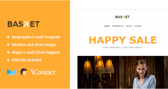 Basket - eCommerce Responsive E-mail Templates +Themebuilder Access