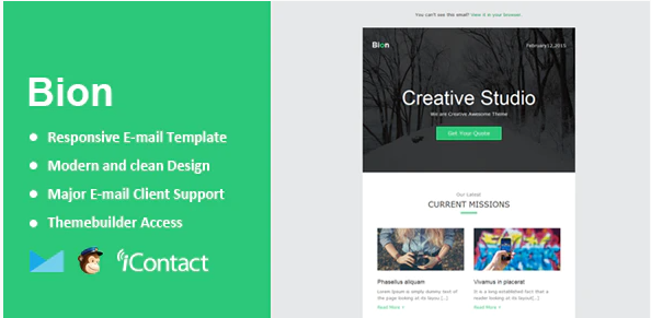 Bion - Responsive Email + Themebuilder Access