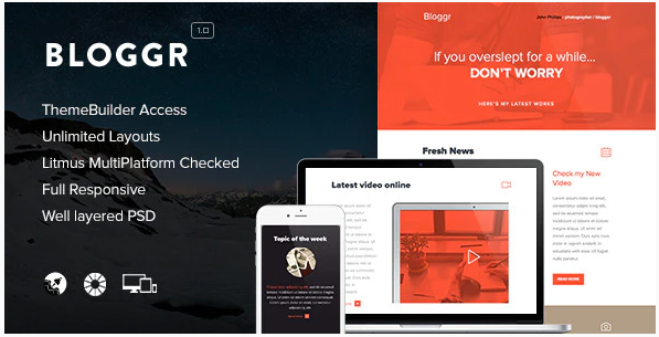 Bloggr - Responsive Email + Themebuilder Access