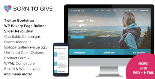 Born To Give – Charity / Crowdfunding WP Theme