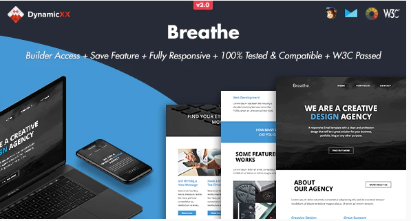 Breathe - Responsive Email + Online Builder