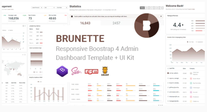 Brunette - Responsive Bootstrap 4 Admin & Powerful UI Kit