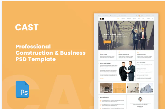 CAST - A Construction & Business PSD Template