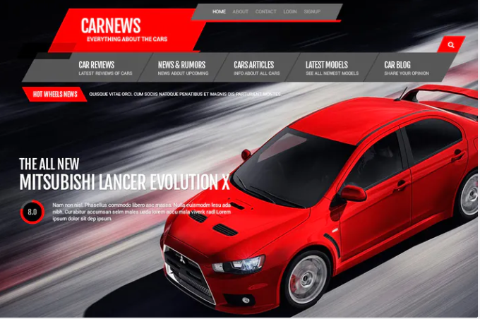Car News - PSD Template
