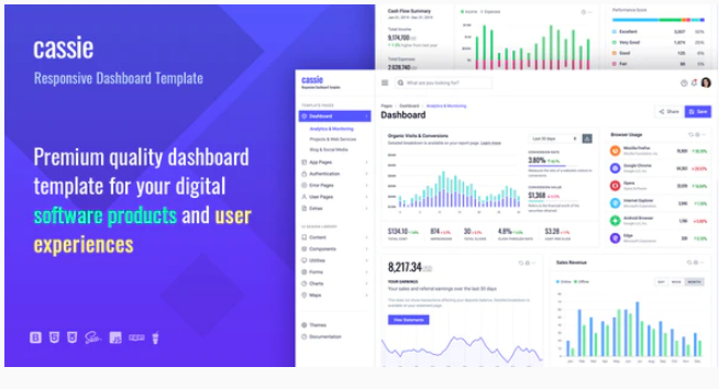 Cassie Responsive Dashboard and Admin HTML5 Template