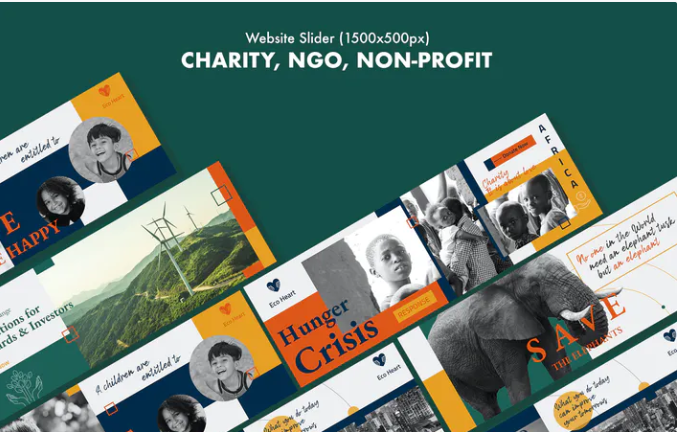 Charity, NGO, Non-Profit PSD Website Slider