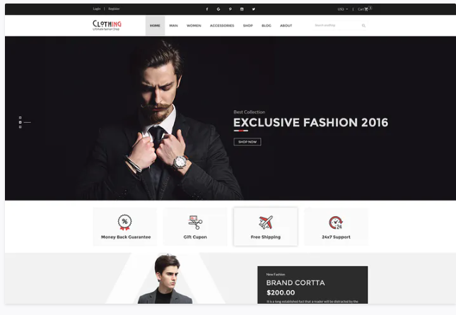 Clothing - eCommerce PSD Template