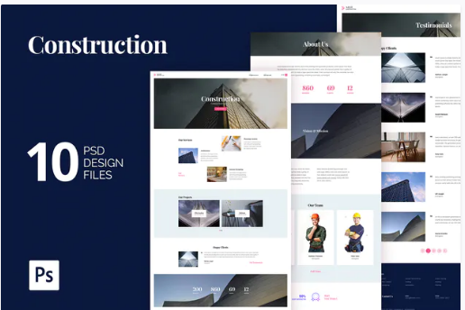 Construction Building Agency PSD Website Template