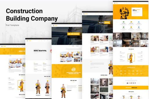 Construction Building Company PSD Website Template