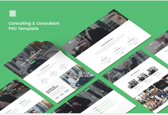 Consulting & Consultant PSD Template
