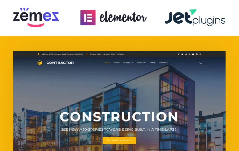Contractor - Architecture & Construction Company Elementor WordPress Theme