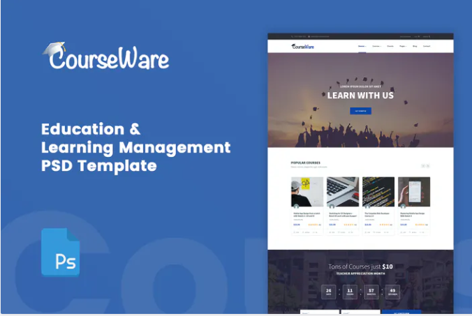 CourseWare - Learning Management PSD Template