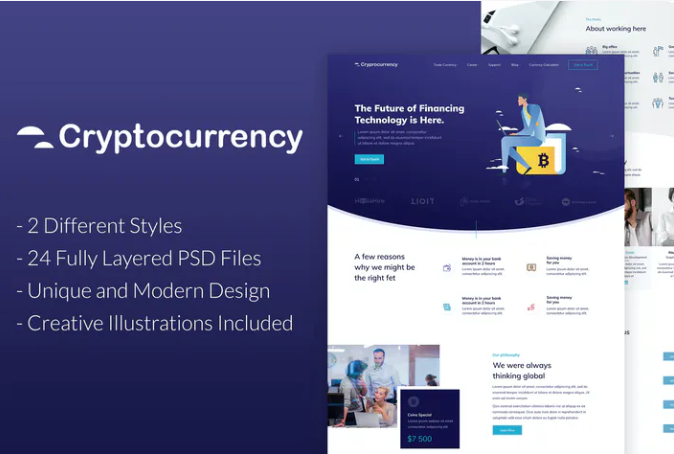 CryptoCurrency - PSD Template
