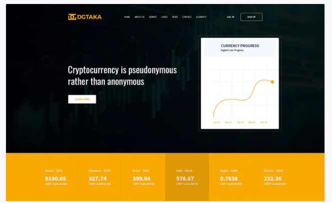 DGtaka - CryptoCurrency PSD Template