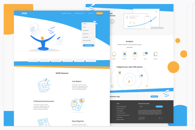 DUID - Accounting and CRM Website XD Template