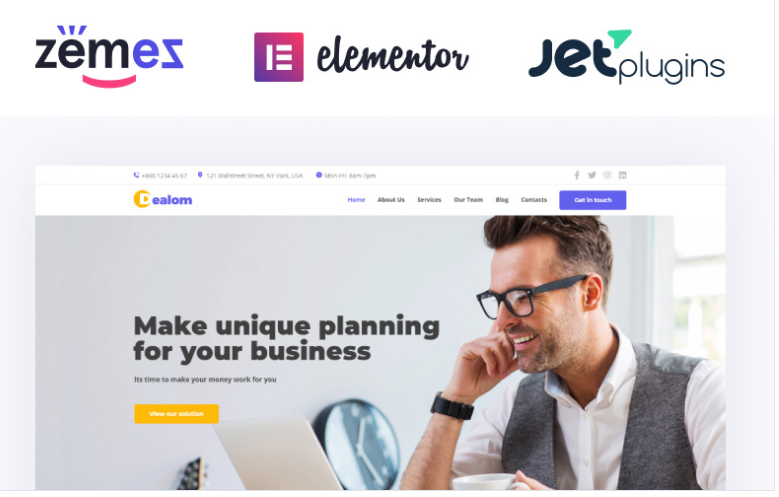 Dealom - Classic Business Agency Elementor WordPress Theme