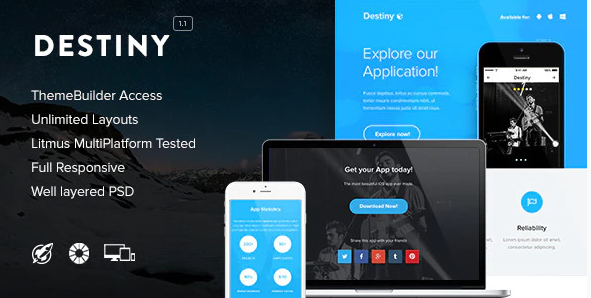 Destiny - Responsive Email + Themebuilder Access