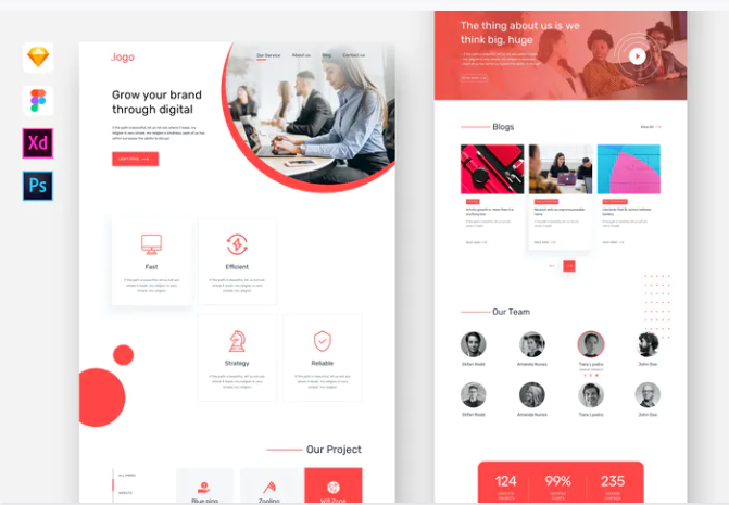 Digital Agency Website PSD Template