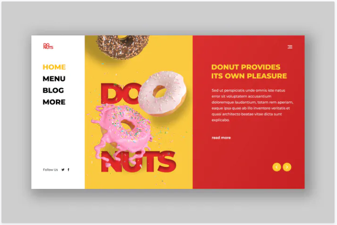 Donut Hero Header PSD Template