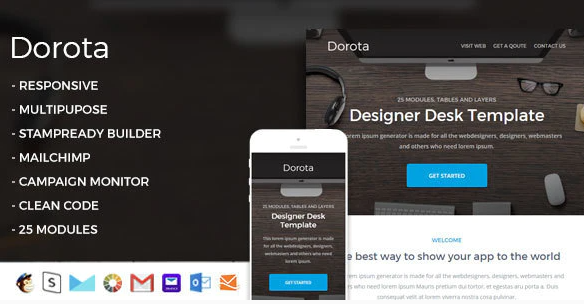 Dorota - Responsive Email Template + StampReady Builder