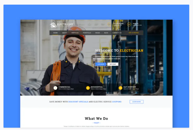 Electrician - Handyman PSD Template