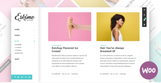 Eskimo - Minimal Personal WordPress Blog Theme