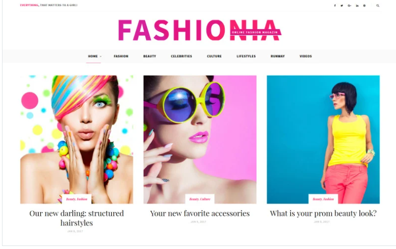 Fashionia - Online Fashion Magazine Responsive WordPress Theme