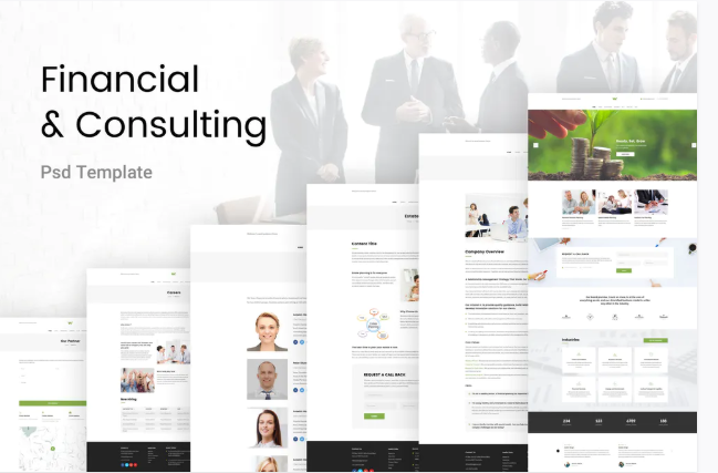 Financial & Consulting PSD Template
