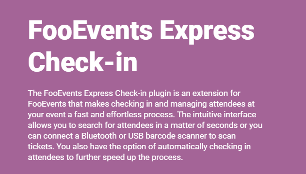 Product Image - FooEvents Express Check-in 1.8.8