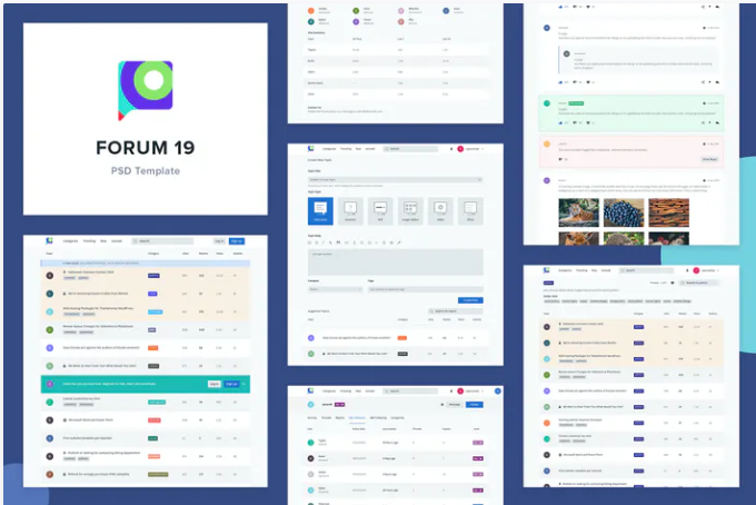 Forum 19 - Forum Website PSD Template
