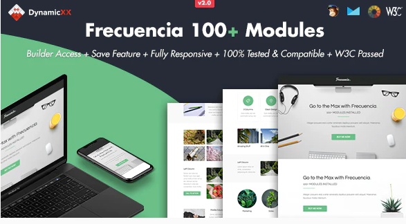 Frecuencia - 100+ Modules - Email + Online Template Builder