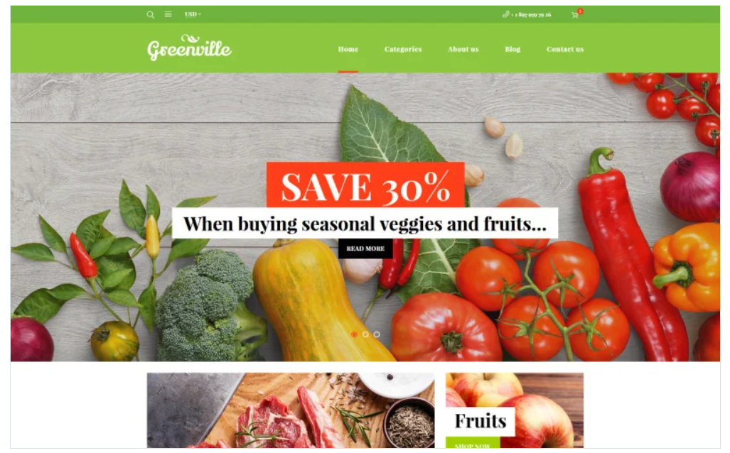 Greenville - Organic Food Restaurant WooCommerce Theme