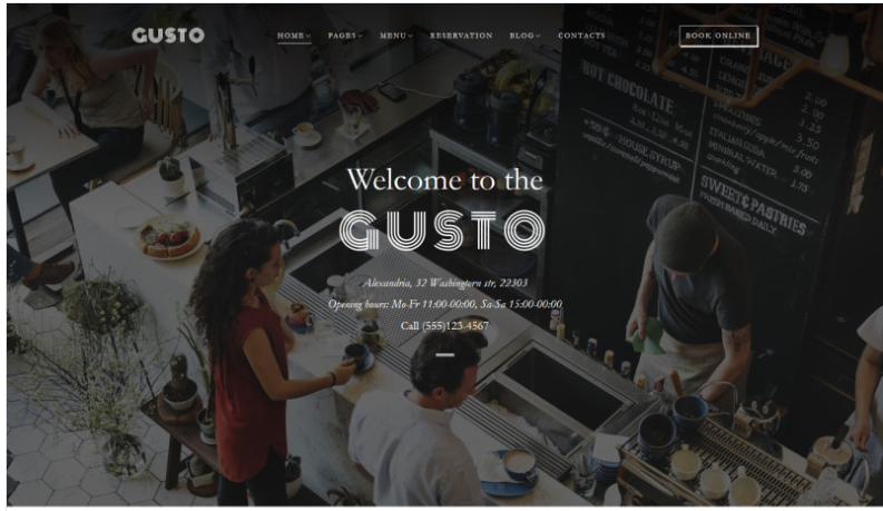 Gusto - Cafe & Restaurant WordPress Theme