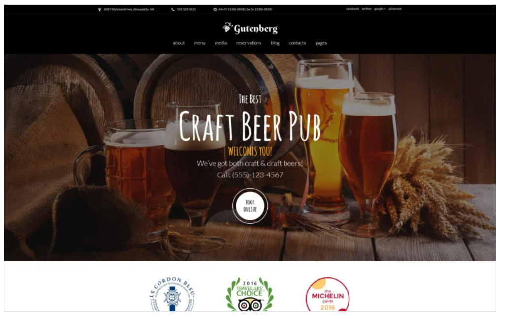 GutenBerg - Beer Pub and Brewery WordPress Theme