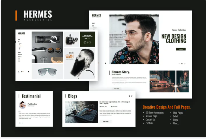 Hermes Accessories - Ecommerce PSD Template